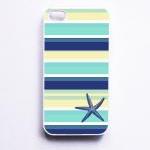 Nautical iPhone 4 Case - Seaside Stripe Starfish - iPhone 4S Case